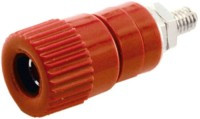 BAN-GT-LMR Gniazdo bananowe, laboratoryjne małe - czerwone - średnica otworu montażowego 6.2mm