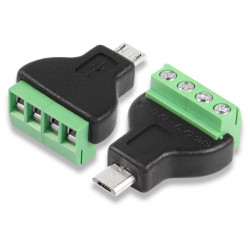 Opencircuit Micro USB male to terminal block adapter