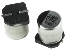 Kondensator 220μF 16V dc SMD Panasonic roztaw: 1.8mm 6.3 (Dia.) x 7.7mm