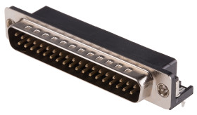 Złącze D-Sub 37-pinowe Męski Kąt Proste Przewlekany raster 2.77mm Złoto