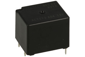 Przekaźnik; elektromagnetyczny samochodowy; ACT212 czarna; 12V; DC; 2 styki przełączne; 20A; 14V DC; do druku (PCB); bez uchwytu