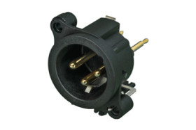XLR panel plug, 3 pole, gold-plated, polyamide, NC3MAV-1