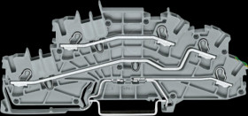 2003-6645 Multi-level installation terminal block, 2.5 mm², L/L/PE, grey