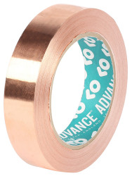 Taśma metalizowana szerokość 19mm Taśma miedziana grubość folii 0.05mm Advance Tapes wytrzymałość termiczna +155°C Brak