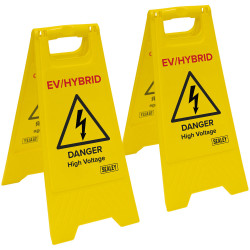 Sealey EV19 EV/Hybrid Floor Warning Signs - Pack of 2