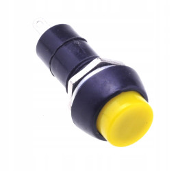 12mm 2-pin 3A ON-OFF Button Switch, Round, Yellow