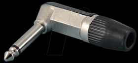 Jack plug, 6.3 mm mono, curved