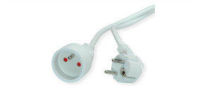 Value Przedłużacz Zasilania Z Uziemieniem, 230Vac, Wersja Ute, Biały, 3 M