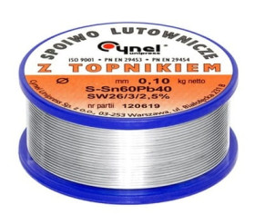 Cyna, spoiwo lutownicze, średnica 2,0mm Sn60%-Pb40%, szpulka 100g