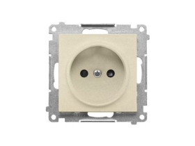 SIMON 55 Gniazdo pojedyncze bez uziemienia z przesłonami szybkozłącza szampański mat TG1CZ.01/144 KONTAKT SIMON