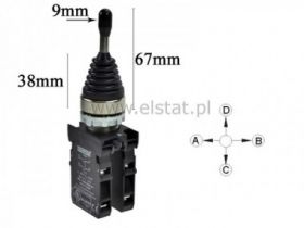 Przełącznik Joystick OFF+ 4x NO chwilowy, metalowy