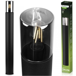 Lampa Ogrodowa Stojąca Zewnętrzna Słupek NA ŻARÓWKE E27 Czarna SZKŁO IP54 80 cm SALVIA LUMILED