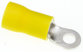 Zacisk oczkowy rozmiar przewodu 6.6mm² Ø 4mm izolowany średnica wew 4.3mm Żółty JST
