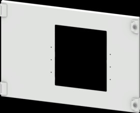 Compartment door, rectangular, sheet steel, (W x H x D) 800 x 550 x 25 mm, light gray, for built-in installation devices, 8PQ205