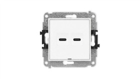 Icon Mechanizm Gniazda Podwójnego 2Xusb C-C, Bez Pola Opisowego Biały Igusbbo-8