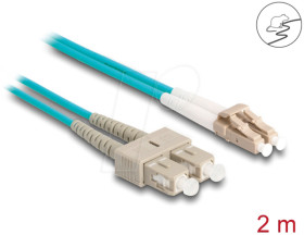 87911 Fiber Optical Cable LC Duplex to SC Duplex Multi-mode OM3 2 m