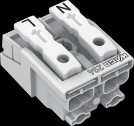 294-5012 Leuchtenanschlussklemme, ohne PE-Kontakt, 2-polig, 2,5 mm², weiß