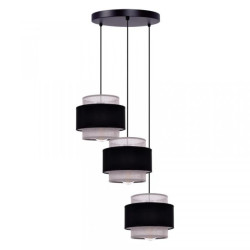 Lampa sufitowa ETELA, trzy czarno-szare klosze, gwint E27 do jadalni K-5172 Kaja Lighting