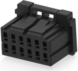 Socket housing, 12 pole, pitch 2.5 mm, straight, black, 9-1827864-6