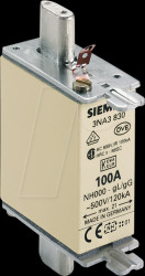 3NA3830 NH tag fuse, NH000, in: 100 A, gG, Un AC: 500 V, Un DC: 250 V