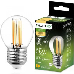 Żarówka LED E27 P40 Filament 2W = 25W 249lm 3000K Ciepła 360 LUMILED