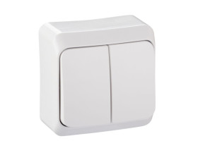 PRIMA Wyłącznik podwójny świecznikowy podwójny podświetlany naścienny biały WDE001051 SCHNEIDER ELECTRIC