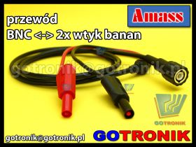 Przewód BNC - 2 x wtyk banan izolowany
