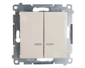 Simon 54 Łącznik świecznikowy z podświetleniem, szybkozłącza, kremowy DW5BL.01/41