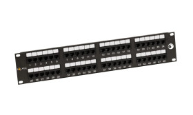 Patch panel Solarix 48 x RJ45 CAT6 UTP 350 MHz czarny 2U SX48-6-UTP-BK