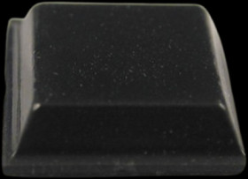 Enclosure feet, square, rubber, (H x Ø) 3 mm x 12 mm, black, for enclosure, 1421T8BK
