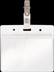 911000 000075 Dissipative ID card cover with clip closure, horizontal