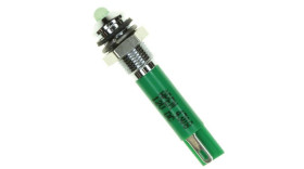 Lampka kontrolna do montażu panelowego 12V dc, zielona 6mm LED Faston, oczko lutownicze APEM