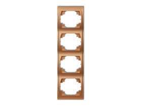 LOGO Ramka pionowa 4 poczwórna złoty metalik 8LRV-4 KARLIK