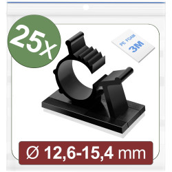 Quadrios 24CA452 Cable mount adhesive clip Bundle &#xD8; range 12.6-15.4 mm Black 2