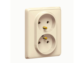 CARIVA Gniazdo podwójne z uziemieniem krem 16A-250V 773718 LEGRAND