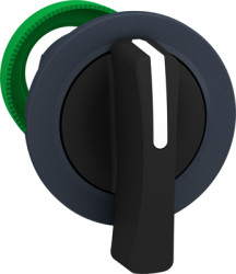 Toggle switch, 2 positions, unlit, latching, waistband round, black, front ring gray, 90°, mounting Ø 30.5 mm, ZB5FJ2