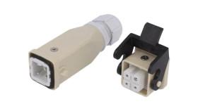 C146-10E0039224 Złącze Hdc Męski + Żeński C146 4Pin 3+Pe Rozmiar A3 M20