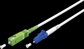 59612 Simplex FO patch cable, SC-APC (8°)&lt;&gt;LC-UPC,white, 10 m