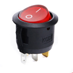 Przełącznik kołyskowy podświetlany okrągły czerwony włącznik 12V 20A