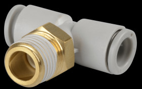 T-screw connection, R1/4 &lt;&gt; 2x Ø 8 mm