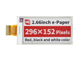 Waveshare 2.66inch E-Paper (B) E-Ink Raw Display, 296×152, Red / Black / White, SPI, Without PCB