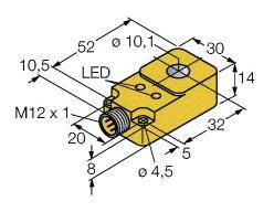 Czujnik indukcyjny Turck BI10R-Q14-AN6X2-H1141, 10 - 30 V, 1 szt.