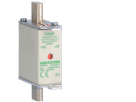 Wkładka bezpiecznikowa nożowa NH000 wskaźnik podwójny uchwyt nieizolowany aM 10A 690VAC LNH000010M6A HAGER