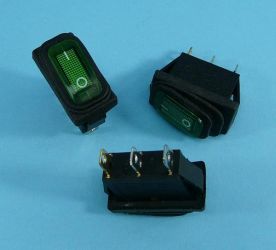 KCD3-R 16A/250V GREEN PODŚW.ON-OFF IP65