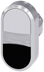 Siemens 3SU10503AB610AA0 3SU1050-3AB61-0AA0 Przycisk podwójny pierścień przedni metalowy, błyszczący przycisk srebrny, b