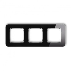 ICON Ramka uniwersalna potrójna zaokrąglona - efekt szkła (ramka: czarna spód: grafitowy mat) 12-28-IRSZ-3