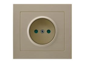 KIER Gniazdo pojedyncze z przesłonami beżowy GP-1WP/01 OSPEL