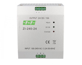 Zasilacz impulsowy 230VAC/24VDC 240W 10A ZI-240-24V