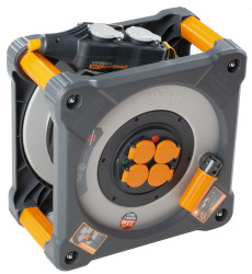 Bęben kablowy 33m 8 gniazda Szpula kablowa typ Schuko CEE 7/7 niemieckie Schuko/francuskie 16A