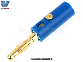 Wtyk banan 4mm niebieski